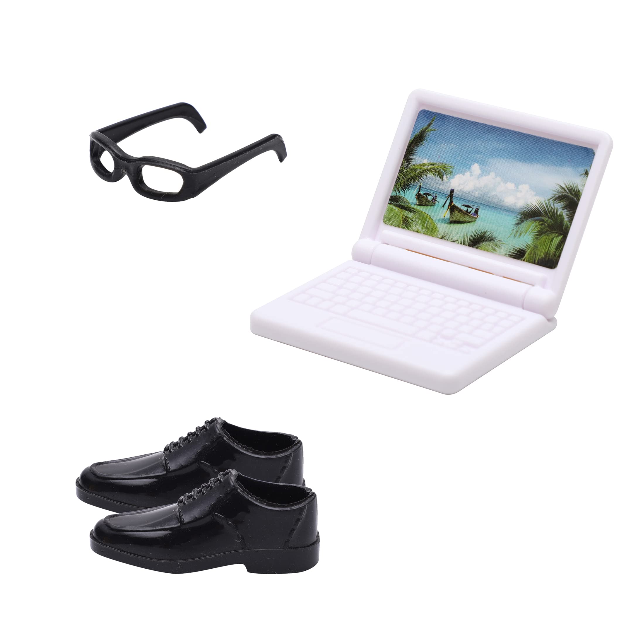 11.5 Inch Doll Clothes and Accessories Doll Outfit for 12 Inch Boy Doll,Including 1 Suit,1 Shirt, Random 4 Tops,Random 4 Pants,1 Pair of Glasses,2 Pairs of Shoes and 1 Computer