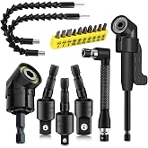 18Pcs Flexible Drill Bit Extension, Include 3Pcs Rotatable Socket Adapter 2Pcs 105&deg; Right Angle Drill Attachment 10 Short Screwdriver Bits 90&deg; Angled Bits and 2 Bendable Extension Tool