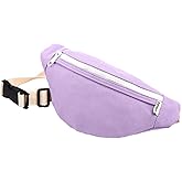 amokk Canvas Fanny Pack for Kids Crossbody Waist Bag for Unisex Toddler Boys Girls (Purple)