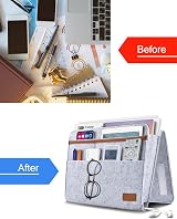 ERKOON Bedside Caddy Organiser Grey Felt Bedside Organizer Bag view 3