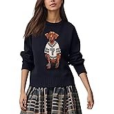 MISSACTIVER Dog Print Fall Sweaters for Women Long Sleeve Casual Crew Neck Graphic Pullover Knit Tops Trendy Outfits 2025