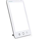 Verilux HappyLight Touch Plus - UV-Free LED Bright White Light Therapy Lamp with 10,000 Lux, Adjustable Brightness, Color, an