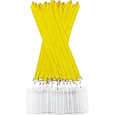 YOYOGO 12 Pack Cruise Lanyard with Waterproof ID Card Holder, Colorful Solid Color Durable Lanyard with Badge ID Holder for Badge Card and Carnival Sail (Yellow)