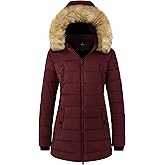 wantdo Women's Warm Winter Coat Heavy Puffer Jacket Parka with Fur Trimmed Hood