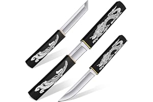 Purple Dragon Fixed Blade Survival Knife,Professional Tactical Bushcraft Knife, Full Tang Outdoor Knives 2 in 1, Ideal for Ca