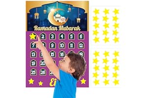 Funnlot Ramadan Decorations Ramadan Calendar Eid Calendar Countdown Calendar 2022 Ramadan Calendar Eid Calender Activities for Kids with 30 Reusable Stars Ramadan Mubarak Decor