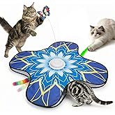 Interactive Cat Toys For Indoor Cats, Rechargeable Touch Automatic Cat Toy | Dual Wands Design, Sound On/Off Control, Non-Slip Suction Cups, Electronic Hide And Seek For Bored Kittens &amp; Adult Cats