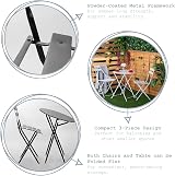 Harbour Housewares 2 Seater White Round Bistro Table and Chairs Set 3 Piece view 2