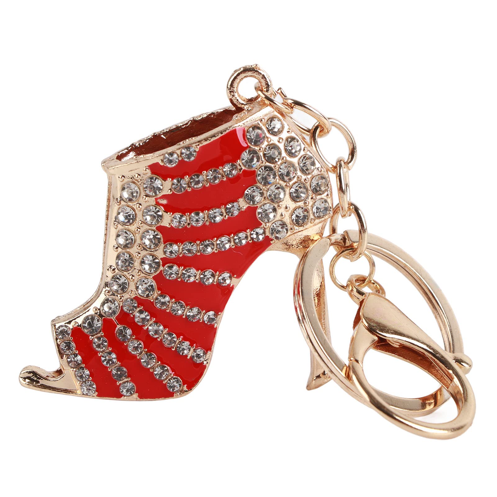 Yosoo Lady Gift Rhinestone Stiletto High Heel Shoe Crystal Blue Enamel Keychain Multicolor Enamel Keychain (High Heels - Red)