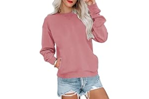 RANPHEE Womens Long Sleeve Fall Tops Crew Neck Loose Fashion Trendy Clothes Shirts Hoodies Pullovers Sweatshirt with Pockets