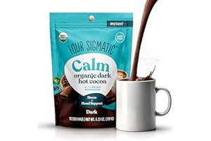 Four Sigmatic Calm Mushroom Cocoa Mix | Organic Dark Hot Cocoa Mix with Reishi Mushroom | Vegan, Dairy Free | 15 Servings