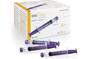 ONE-CARE Syringes 5ml ENFit with Mounted Cap, Sterile, Low Dead Space, 30/bx Blister-Packed Syringes