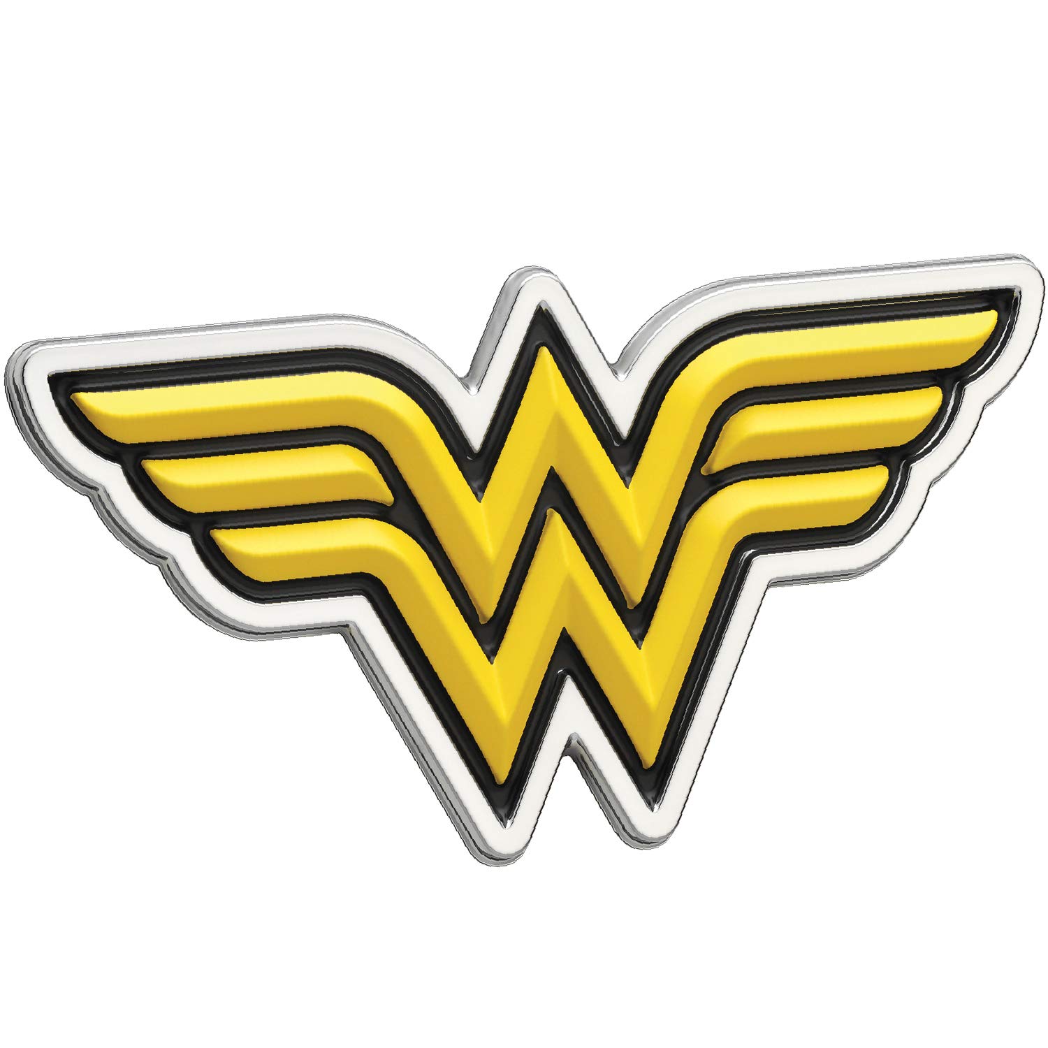 Fan Emblems Wonder Woman 3D Car Badge (Classic Logo - Yellow and Black)