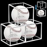 Baseball Display Case, UV Protected Baseball Holder Display Case for Official Size Balls, 3/6/9/12 Pcs Available Baseball Box, Clear Acrylic Memorabilia Autograph Square Cube (3 pcs)