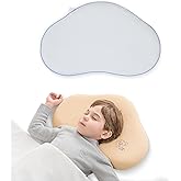 Reidio 1pc Toddler Silicone Pillow Breathable Toddler Pillow with Removable Cotton Pillowcase Kids Pillows for Sleeping Machine Washable (Blue, H1)