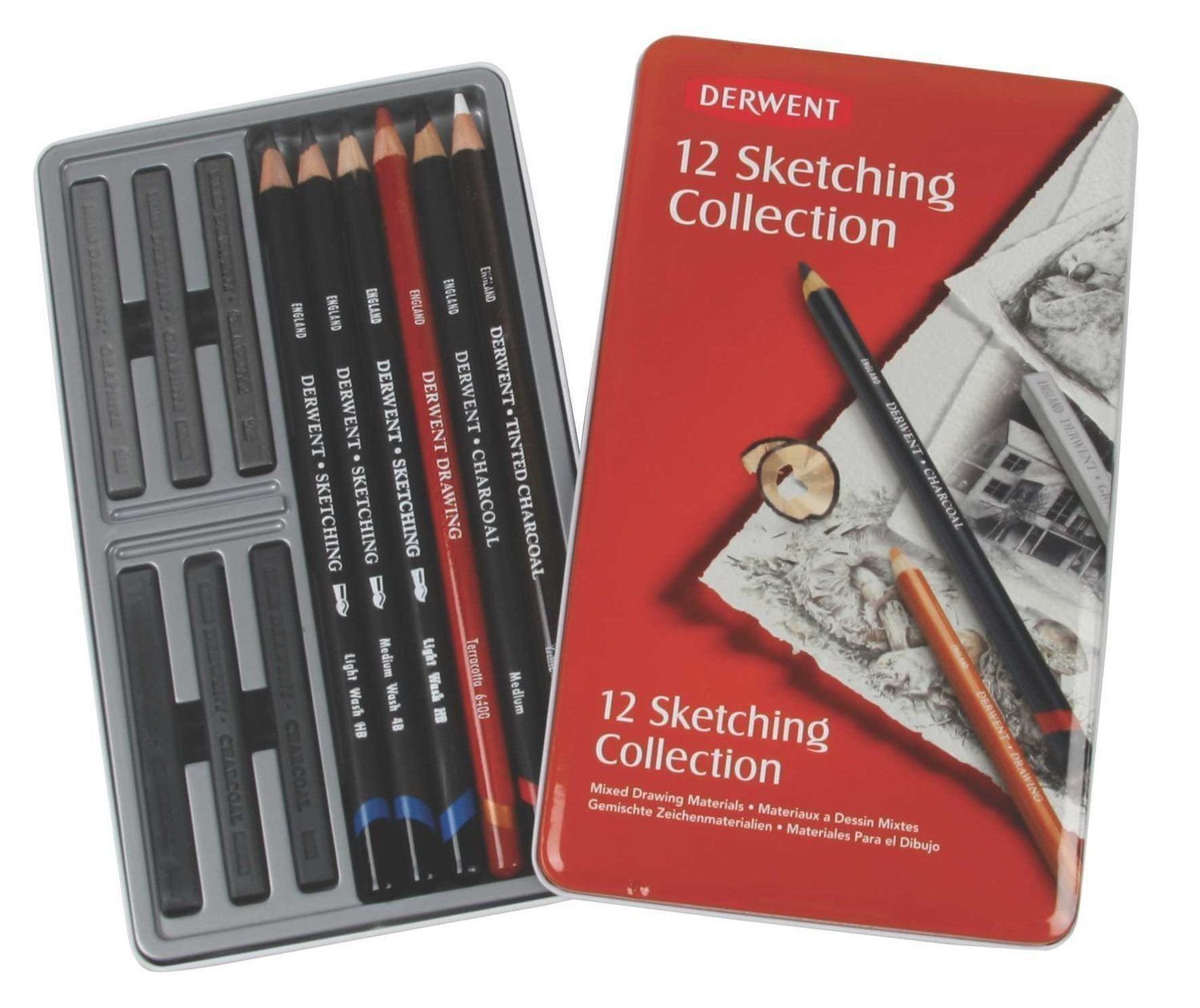 Derwent Sketching Pencils and Blocks with Accessories, Set of 12, Professional Quality, 34305