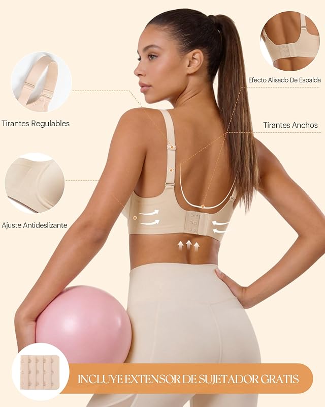 Soutien Confortável Sem Aro Renda Soutien Feminino Dia a Dia de Verão Bege L