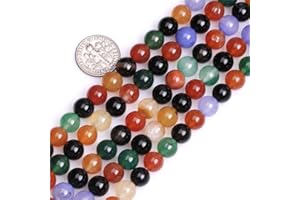 10mm Natural Rainbow Agate Beads Round Gemstone Loose Beads for Jewelry Making (38-40pcs/strand)