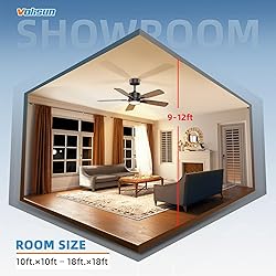 VOLISUN Low Profile Ceiling Fan with Light, 44 inch