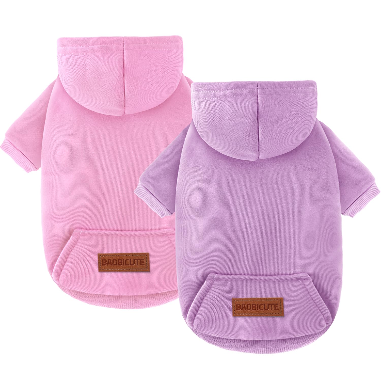 Photo 1 of 2 Pack Dog Hoodie Warm Hood Dog Sweater Cold Weather Small Dogs Sweatshirt Comfort Pet Clothes for Small Medium Dogs with Pockets Cats Chihuahua Clothes for Male Female Girl Boy Sporty Daily Wear
