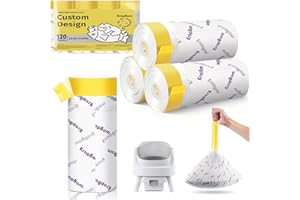 KROPBOM 120 Count Automatic Cat Litter Box Liners Compatible with PetPivot AutoScooper 11 and Similar Open Top Self Cleaning Litter Box, Heavy Duty Cat Litter Bags Liners with Drawstring, 25.19" x 11.8"