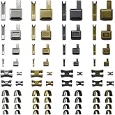 SHRJ 80Pcs Metal Insertion Pin Set Zipper Repair Kit Latch Slider Retainer, Zipper Sewing Accessories Open-End Bottom Top Sto