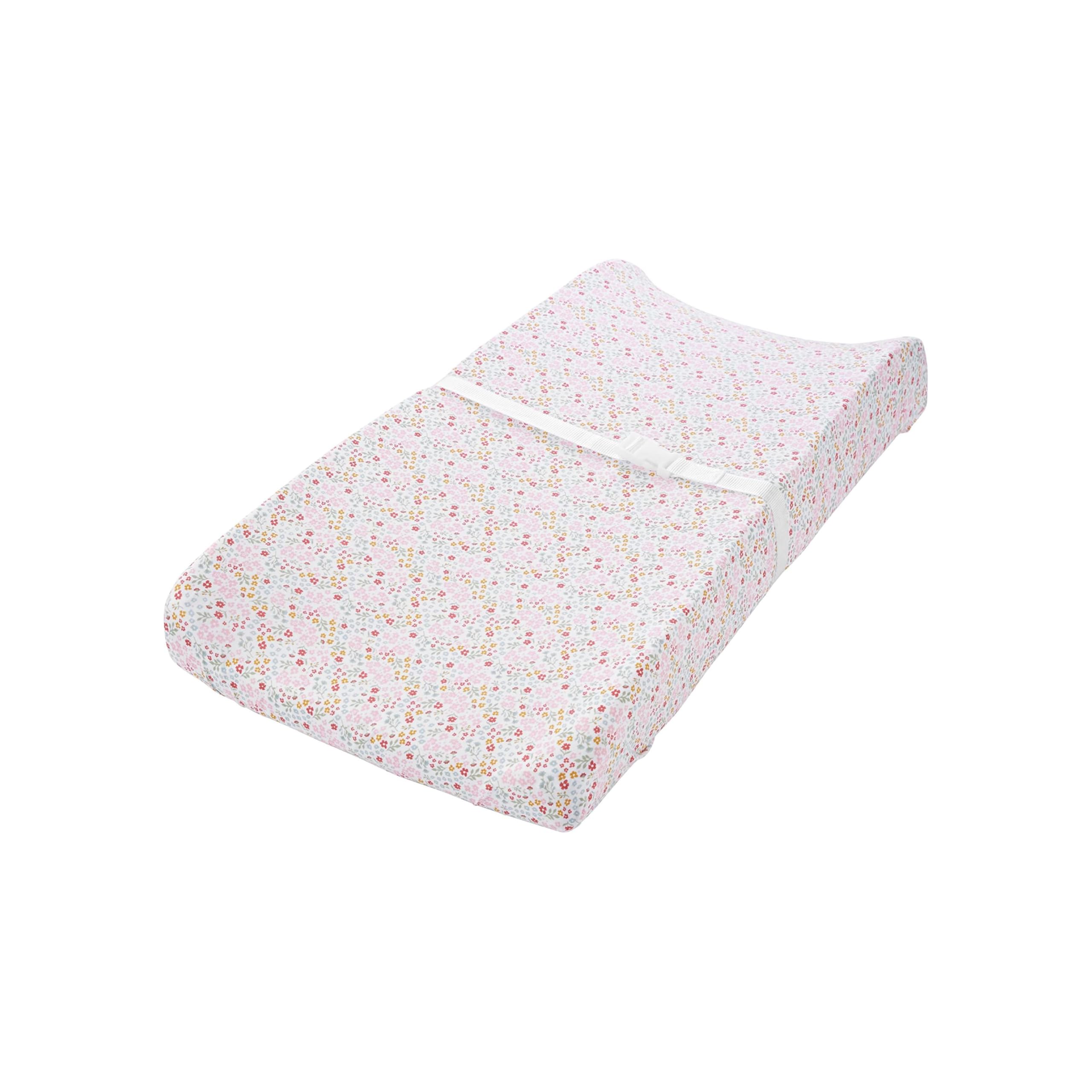Simple Joys by Carter's Toddler Girl's Baby Girls' 2-Pack Cotton Changing Pad Covers Baby Costume, Floral/Dots, OSZ