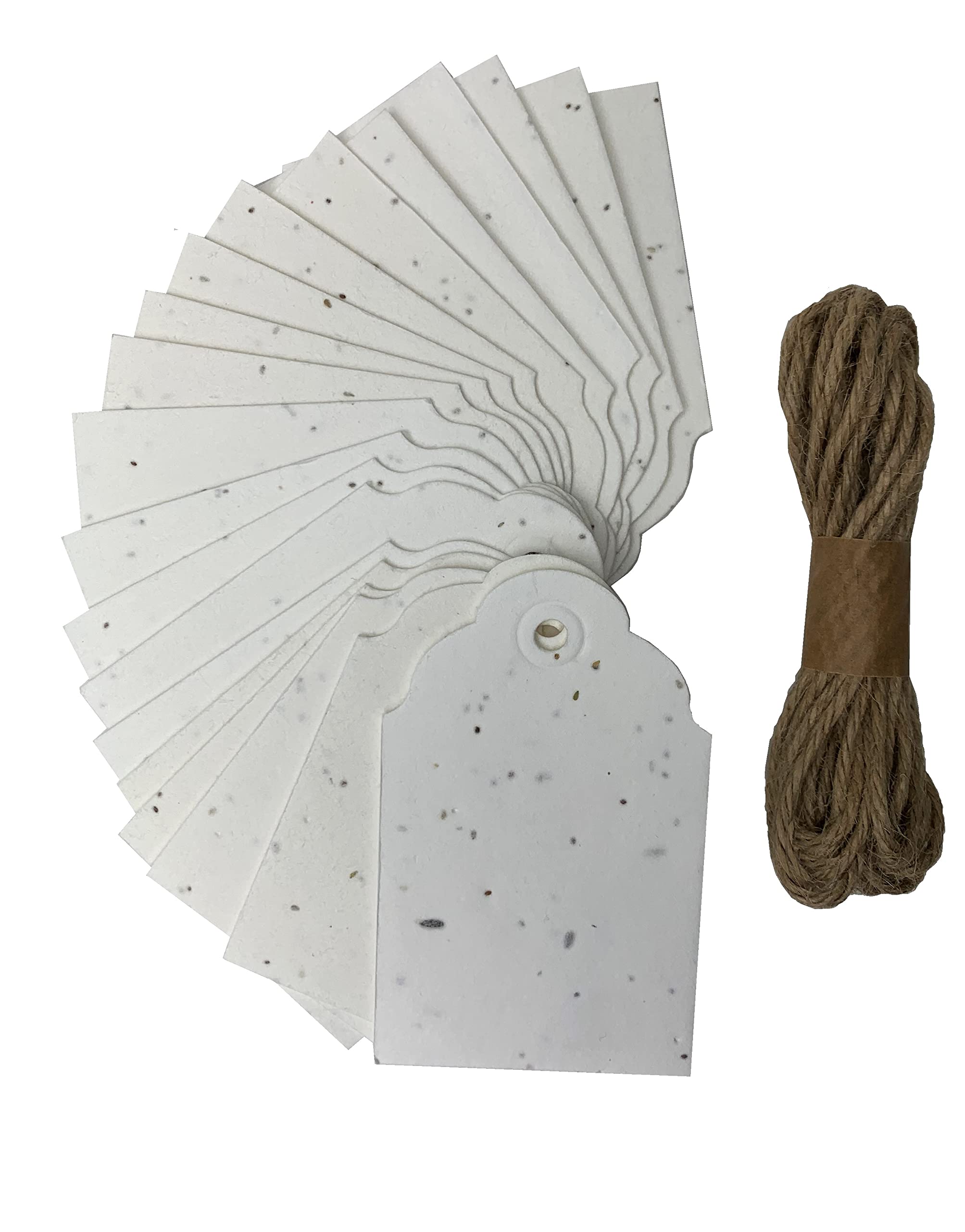Seeded Paper Gift Tags Poppy, Daisy, Lavender Mix Eco Friendly 20 Large DIY Gift Tags with Natural Jute Twine