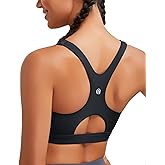 RUNNING GIRL Sports Bras for Women High Support,Racerback High Impact Grey Sports Bra Moulded Cup Workout Bra Push up
