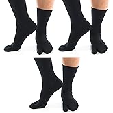 V-Toe Split Toe Flip-Flop Socks 3 Pairs Tabi Premium Cotton Blend Mens Womens Socks