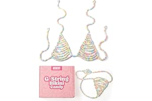 BISKVIT Candy Bikini Bra and G String Set for Women - 2 Piece Set. Favorite bachelorette Gift for Bride, Bridal Shower Gag Gifts, Playful Outfit for Photoshoots, Parties, and Costume Festivals
