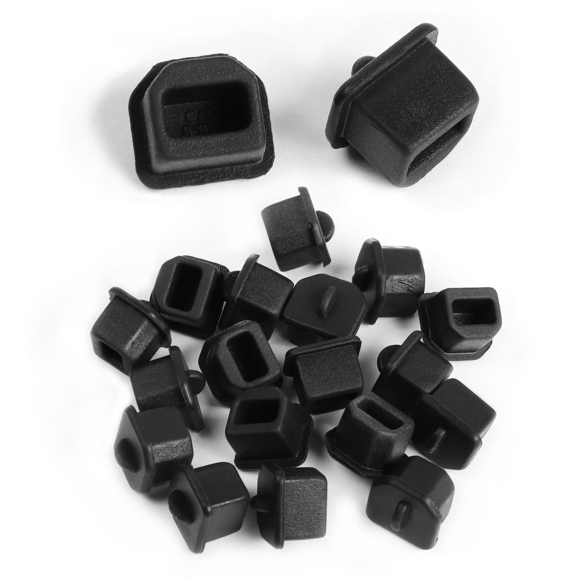 GINTOOYUN 20pcs USB B Anti Dust Cap Cover Plugs USB B Female Dustproof Plug Soft Silicone Protector Black