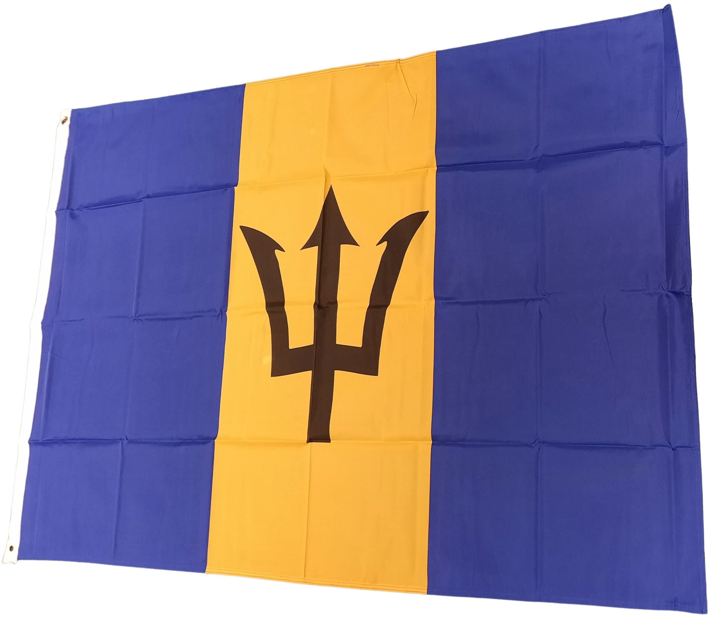 NWFlags Barbados Flag 3ft x 2ft 75d Premium Polyester Suitable For Flagpoles | Strong Polyester 3x2 foot material flag with Eyelets