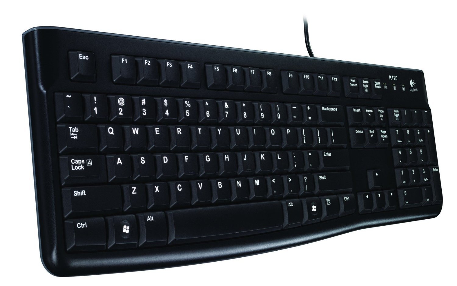 Logitech K120 Wired Keyboard for Windows, AZERTY French Layout - Black