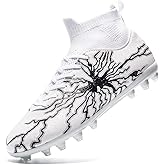 HRJR Kids Soccer Cleats Boys Girls Training Football Cleats Youth High-top Soccer Shoes for Little/Big Professional Athletic Outdoor Football Shoes