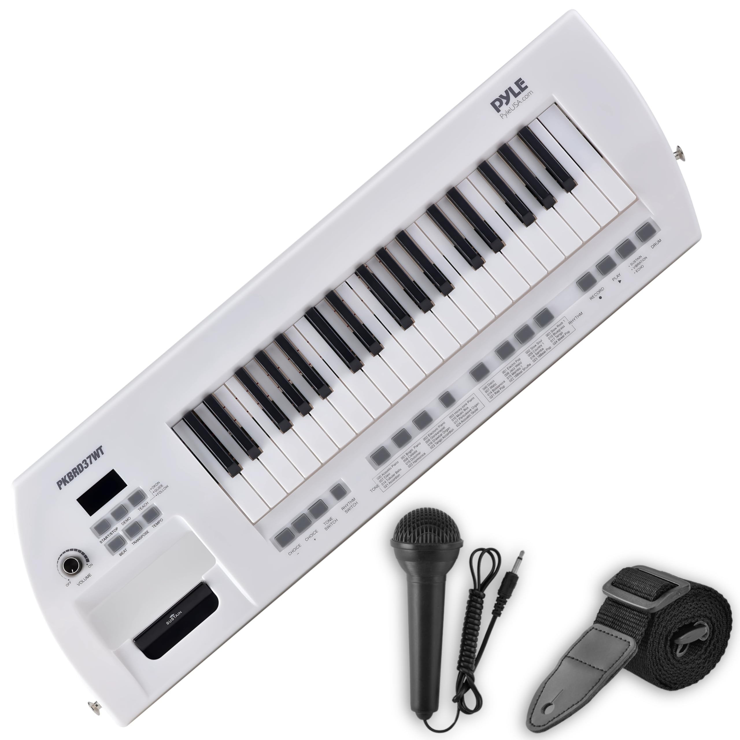 Photo 1 of PYLE Electric Piano, 37 Keys Electric Keyboard Piano, Music Keyboard - Built-in Stereo Speakers, Rechargeable Battery, Wired Microphone, Portable Design, 200 Tones, 200 Rhythms, 50 Demos Included