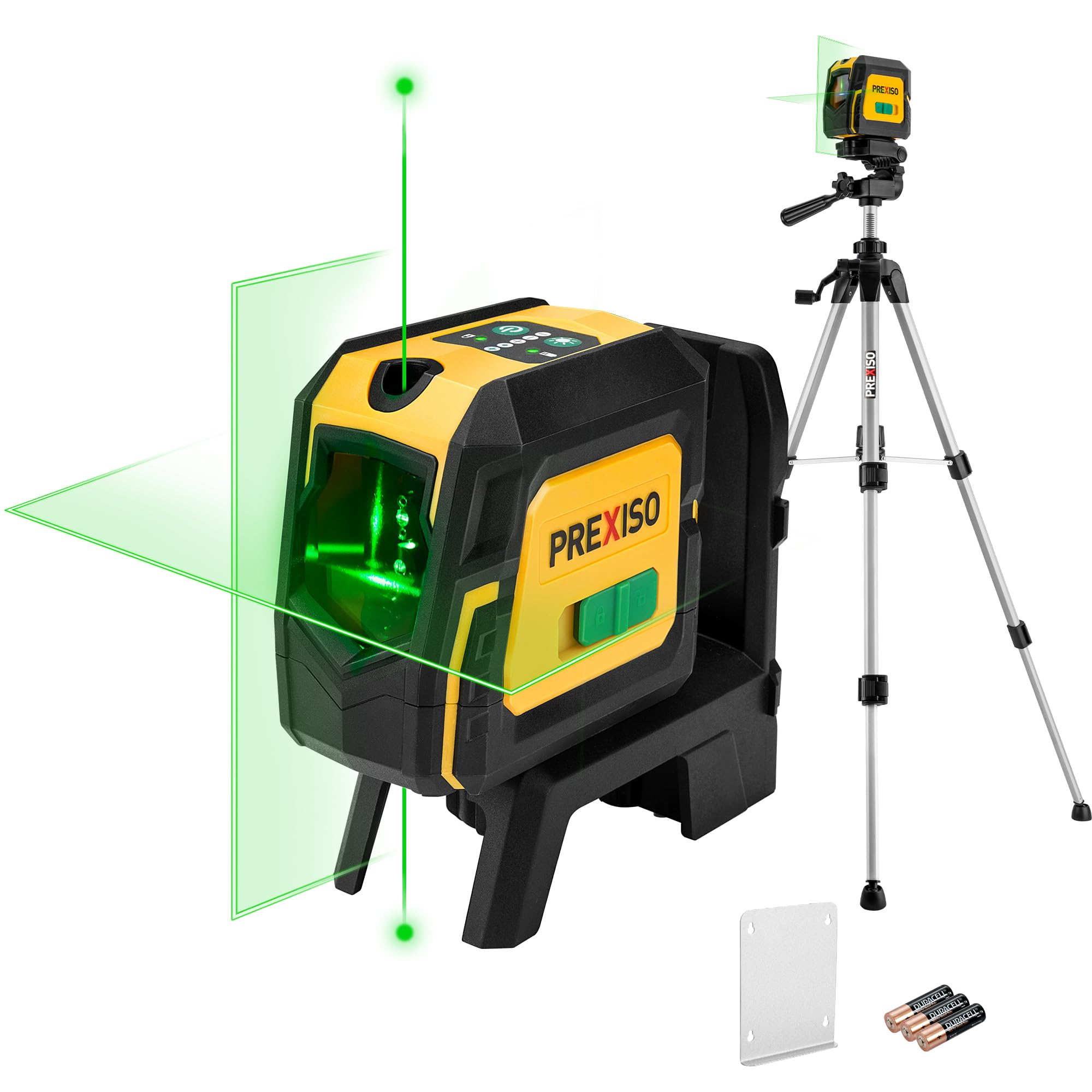 Photo 1 of PREXISO Laser Level with Tripod & 2 Plumb Dots - 100 Ft Green Point Laser Level Self Leveling - Plumb Spot Alignment Cross Laser Line Tool for Construction, Ceiling, Floor Tile with Magnetic Base