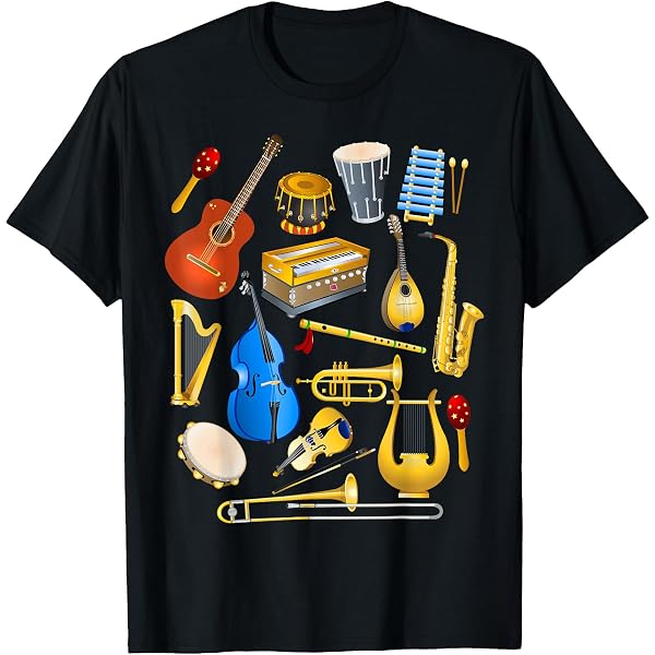 Cute Chicken Playing Harp, Funny Harp Music Gifts Women Men T-Shirt Sweatshirt Hoodie Tanktop For Men Women Kids Black