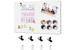 BECLUMAS Magnetic Board 17.5" x 11.4" Magnet Bulletin Board is Suitable for displaying Notes, Photos,Magnetic Letters,Suitable for Walls, refrigerators, cabinets, etc