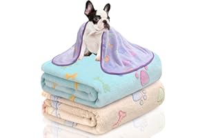 KOGSA Dog Blanket for Medium Dogs,Dog Blanket for Small Dogs,3 Pack Dog Cat Blankets Washable,Soft Fleece Puppy Blanket,Cute Paw Pattern,Pet Blankets for Dog Crate Bed,30x20 inch Dog Blankets