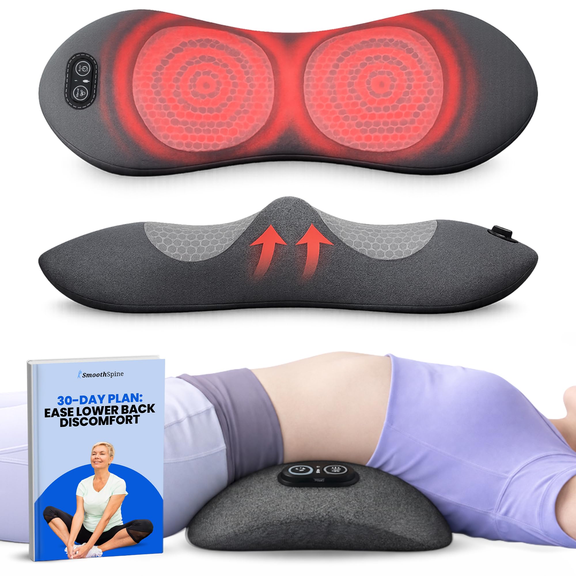 Photo 1 of **PARTIAL SET/ MISSING PIECES** SmoothSpine Triple Fusion Back Massager - The Official Smooth Spine Massager with Heat - Design to Support Lower Back Comfort, Relaxation Device for Home Use (Triple Fusion Back Massager)