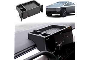 Foronetry Center Console Organizer Behind Screen for Tesla Cybertruck ABS Storage Box for Cybertruck Accessories Pre-Drilled 1/4-Inch Port (Built-in Hidden Space)