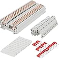 Saysurey DIN Rail Terminal Block Twin Spring Terminal Connectors Push in Type PT Screwless Wire Wiring Connector with 10 Covers 10 End Stops 6 Jumpers (ST2-2.5/2x2,56 Pcs)