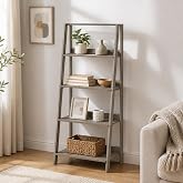 Furevol 5-Tier Ladder Bookcase, Open Storage Ladder Bookshelf, Display Shelf, Book Shelf, 13 x 23.6 x 53.5, for Living Room, Home Office, French Oak