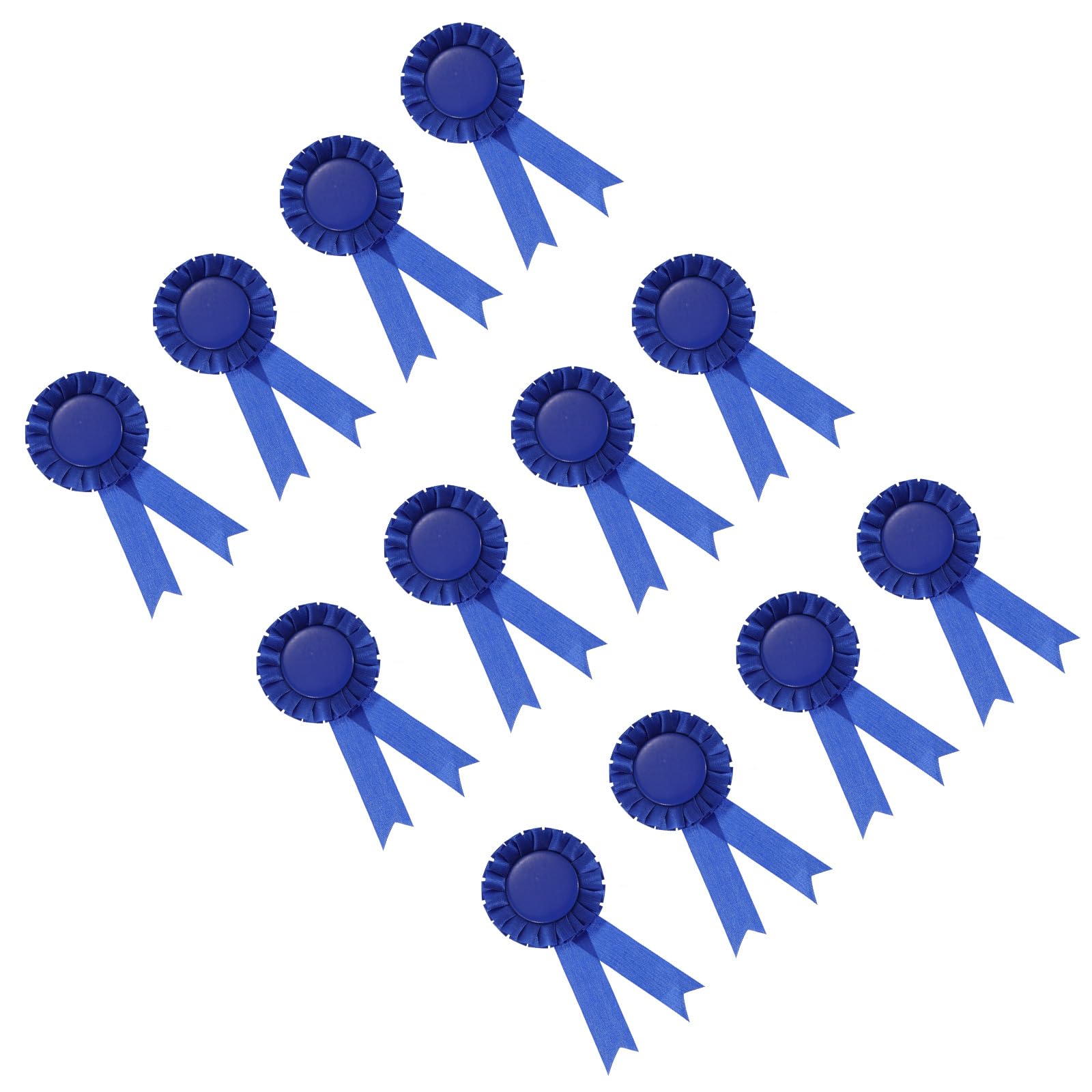 YOKIVE 12 Pcs Blank Award Ribbon, Winner Ribbons with Pin | Recognition Ribbon Great for Home Study Wedding, Competition, Blue