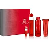 Perry Ellis 360 Red 3.4oz EDT Spray, 6oz Body Spray, 3oz Shower Gel, 7.5ml EDT Spray Men 4 Pc Gift Set