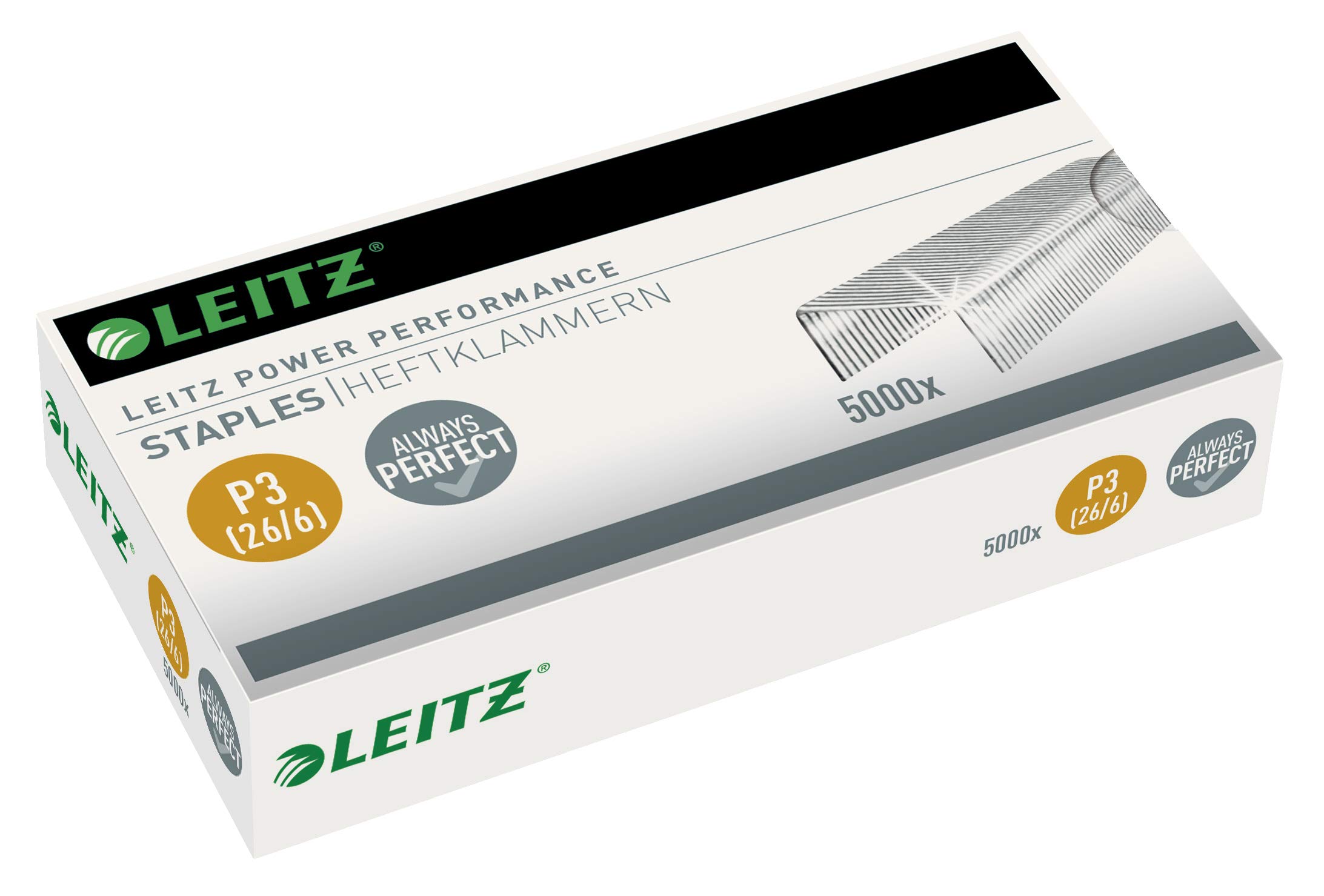 Leitz Power Performance P3 26/6 Staples - Silver, Pack of 5,000