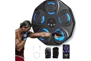 GOLURED 2024 New Music Boxing Machine, Smart Bluetooth Boxing Trainer with 9 Modes & Speeds, Durable, Rechargeable Wall-Mounted Punching Equipment, Perfect for Home, Indoor & Gym