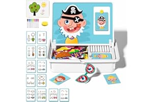 Magnetic Dress Up Puzzle, Magnetic Face Toy, Magnetic Puzzles Face Dress Up Travel Game, Enhances Creativity and Learning Por