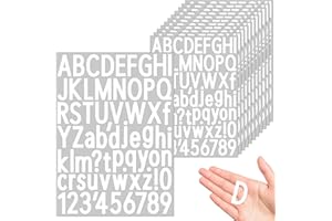 AVERZELLA 20 Sheet 1.5 Inch Letter and Number Stickers Self Adhesive Vinyl Letters Stick On Alphabet Stickers Big Font Mailbox Numbers for School Bulletin Board Poster Board Label Decor(White)